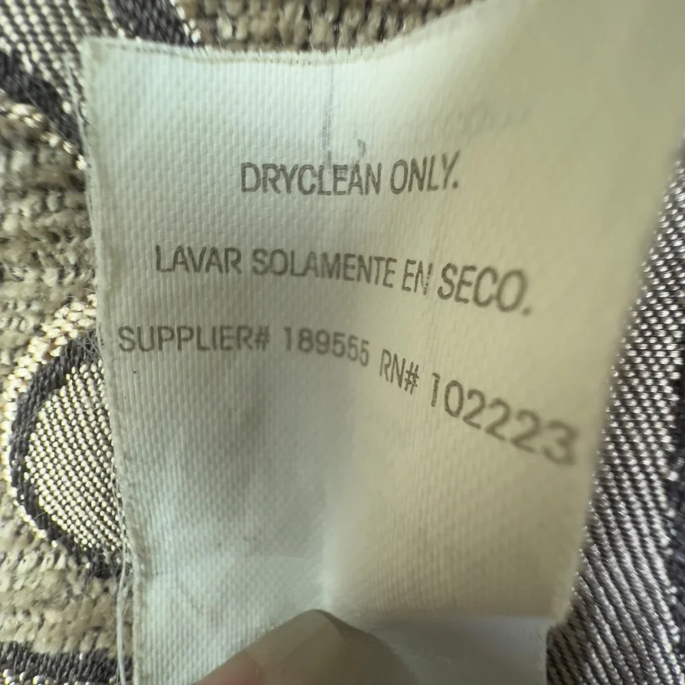 Chris Madden Scalloped Valance Beige Floral Textured Curtain Made To Measure‎